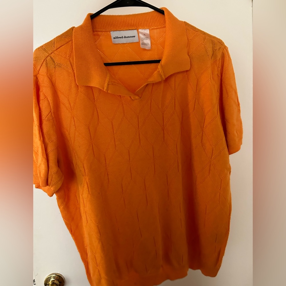 vintage knit orange polo